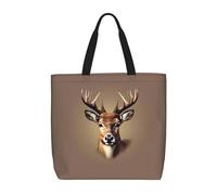 JBJGKHLP Deer Head Printing Print Extra-Large Organizer Bag Unisex Shoulder Tote Shopping Reusable Eco-Friendly
