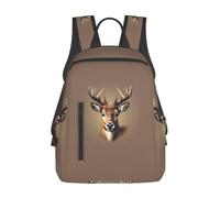 JBJGKHLP Deer Head Printing Print Lightweight Backpack Unisex Travel Daypack Daily Gym Work Bag Outdoor Commuting