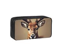 JBJGKHLP Deer Head Printing Print Simple Spacious Pen Case Office Stationery Organizer Pouch Lightweight Storage Pens