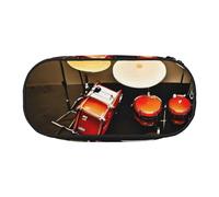 JBJGKHLP Drum Set-Standard Print Convenient Pencil Case Practical Pen Storage Bags School Office Essentials Vibrant