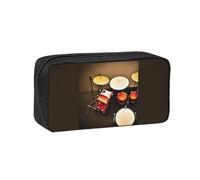JBJGKHLP Drum Set-Standard Print Simple Spacious Pen Case Office Stationery Organizer Pouch Lightweight Storage Pens