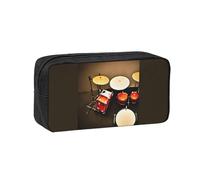 JBJGKHLP Drum Set-Standard Print Simple Spacious Pen Case Office Stationery Organizer Pouch Lightweight Storage Pens