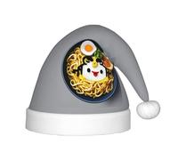 JBJGKHLP Egg Cup Noodle Ramen Print Christmas Hat Kids Fits Years Santa Hat with for Holiday Parties Celebrations