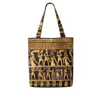 JBJGKHLP Egypts Hieroglyphics Print Reusable Canvas Shoulder Bag Large Capacity Tote Travel Picnic Weekend Getaways