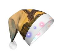 JBJGKHLP Eiffel Tower Paris Autumn Print Led Light Up Santa Cap Glowing Xmas Headwear