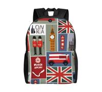 JBJGKHLP England Symbols Print Versatile Double Shoulder Backpack Unisex Travel Rucksack For Work Hiking Daily