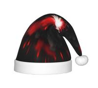 JBJGKHLP Explosion Burst Red Black Print Christmas Hat Kids Fits Years Santa Hat with for Holiday Parties Celebrations