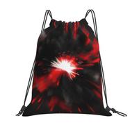 JBJGKHLP Explosion Burst Red Black Print Drawstring Backpack Women Men Sports Workout Travel Yoga Portable Fitness Bag