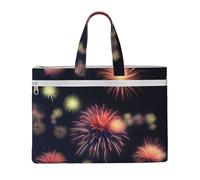 JBJGKHLP Explosion Firework 3d Print Unisex Canvas Tote File Bag Large Capacity Office Travel Shopping Business Trips