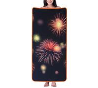 JBJGKHLP Explosion Firework 3d Print Women Men Couples Coral Velvet Bath Towel Ultra-Soft For Home Bathroom Travel