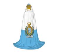 JBJGKHLP Flag Of San Marino Print Unisex Hooded Cloak Robe Carnival Halloween Cosplay Christmas Comfortable Stylish