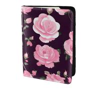 JBJGKHLP Floral Flower Rose Pink Print Passport Travel Document Wallet Case Unisex Lightweight Secure Travel Accessories
