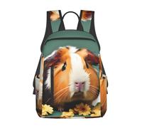 JBJGKHLP Flower Guinea Pig Print Lightweight Backpack Unisex Travel Daypack Daily Gym Work Bag Outdoor Commuting