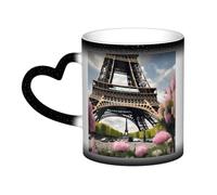 JBJGKHLP Flower Paris Eiffel Tower Print Starry Sky Color-Changing Mug Birthday Anniversary Office Gift Ceramic Coffee Mugs