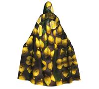 JBJGKHLP Fresh Tropical Lemons Print Hooded Cape For Adults Carnival Cosplay 190cm Cloak Comfort Themed Party Masquerade