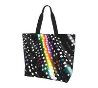 JBJGKHLP Glitter Rainbow Polka Dot Stripe Black and White Print Large Capacity Shoulder Bag Travel Work Crossbody Bags Lightweight Water-Resistant