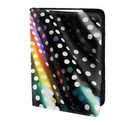 JBJGKHLP Glitter Rainbow Polka Dot Stripe Black and White Print Passport Travel Document Wallet Case Unisex Lightweight Secure Travel Accessories