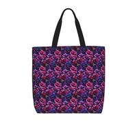 JBJGKHLP Glitter Sequin Roses Print Extra-Large Organizer Bag Unisex Shoulder Tote Shopping Reusable Eco-Friendly