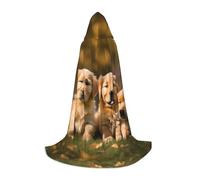 JBJGKHLP Golden Retriever Dogs Puppies Pets Print Unisex Hooded Cloak Robe Carnival Halloween Cosplay Christmas Comfortable Stylish