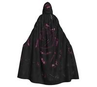 JBJGKHLP Gothic Rose Print Fits Breathable Unisex Full Length Hooded Cloak For Halloween Cosplay Festivals