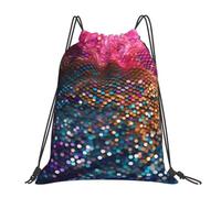 JBJGKHLP Gradient Sequin Sparkle Print Drawstring Backpack Women Men Sports Workout Travel Yoga Portable Fitness Bag