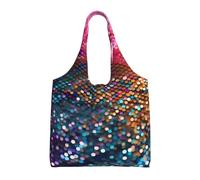 JBJGKHLP Gradient Sequin Sparkle Print Extra-Large Canvas Tote Bag Shoulder Handbag For Shopping Travel Beach Daily Use