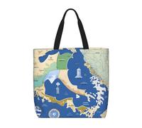 JBJGKHLP Greece Map Print Extra-Large Organizer Bag Unisex Shoulder Tote Shopping Reusable Eco-Friendly