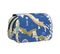 JBJGKHLP Greece Map Print Versatile Pencil Case Large Capacity Storage Makeup Toiletry Pouch Travel Office