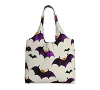 JBJGKHLP Halloween Flying Purple Bats Print Extra-Large Canvas Tote Bag Shoulder Handbag For Shopping Travel Beach Daily Use