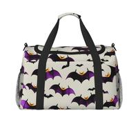 JBJGKHLP Halloween Flying Purple Bats Print Versatile Hand Travel Bag Foldable Shoulder Tote Business Trip Outdoor Carry-On
