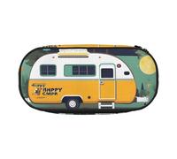 JBJGKHLP Happy Bus Camper Print Convenient Pencil Case Practical Pen Storage Bags School Office Essentials Vibrant
