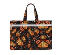JBJGKHLP Heaps Of Orange Monarch Butterflies Print Unisex Canvas Tote File Bag Large Capacity Office Travel Shopping Business Trips
