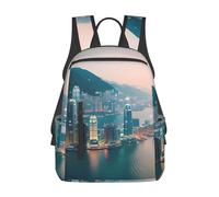 JBJGKHLP Hong Kong Print Lightweight Backpack Unisex Travel Daypack Daily Gym Work Bag Outdoor Commuting