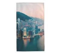 JBJGKHLP Hong Kong Print Soft Absorbent Towel For Bathroom Kitchen Gym Travel Home Beach Pool Holiday Use