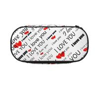 JBJGKHLP I Love You Words with Hearts Print Convenient Pencil Case Practical Pen Storage Bags School Office Essentials Vibrant