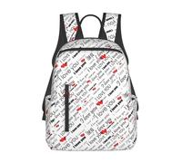 JBJGKHLP I Love You Words With Hearts Print Lightweight Backpack Unisex Travel Daypack Daily Gym Work Bag Outdoor Commuting