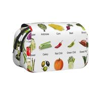 JBJGKHLP Introduction of Various Vegetables Print Versatile Pencil Case Large Capacity Storage Makeup Toiletry Pouch Travel Office