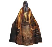 JBJGKHLP Italian Old Street Print Unisex Adult Hooded Long Sleeve Cloak Halloween Christmas Carnival Theme Parties
