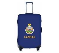 JBJGKHLP Kansas State Flag Print Travel Business Suitcase Cover Luggage Protector for Universal Waterproof Sleeve