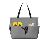 JBJGKHLP Karate Boy Vector Changeable Belt Color Print Women Mens Beach Travel Bag Foldable Lightweight Tote For Pool Picnic Camping Gym