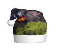 JBJGKHLP Kilauea Volcano Bloom Print Christmas Hat Adult Unisex Festive for Xmas Party Trim and Ball Holiday Headwear
