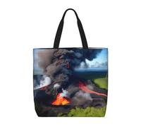 JBJGKHLP Kilauea Volcano Bloom Print Extra-Large Organizer Bag Unisex Shoulder Tote Shopping Reusable Eco-Friendly