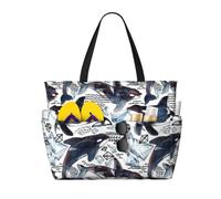 JBJGKHLP Killer Whale Print Women Mens Beach Travel Bag Foldable Lightweight Tote For Pool Picnic Camping Gym
