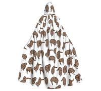 JBJGKHLP Kiwi Birds Cute Print Fits Breathable Unisex Full Length Hooded Cloak For Halloween Cosplay Festivals