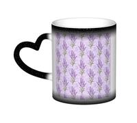 JBJGKHLP Lavender Stamp Print Starry Sky Color-Changing Mug Birthday Anniversary Office Gift Ceramic Coffee Mugs