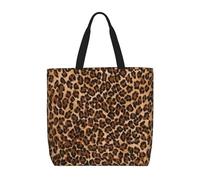 JBJGKHLP Leopard Pattern Print Extra-Large Organizer Bag Unisex Shoulder Tote Shopping Reusable Eco-Friendly