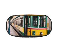JBJGKHLP Lisbon Tram Pattern Print Convenient Pencil Case Practical Pen Storage Bags School Office Essentials Vibrant