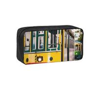 JBJGKHLP Lisbon Tram Print Simple Spacious Pen Case Office Stationery Organizer Pouch Lightweight Storage Pens