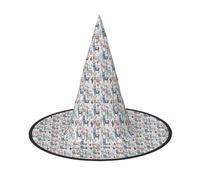 JBJGKHLP Llama Alpaca Cactus Print Halloween Witch Hat Unisex Carnival Cosplay Party Fashion Cap Costume Accessory