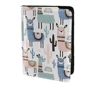 JBJGKHLP Llama Alpaca Cactus Print Passport Travel Document Wallet Case Unisex Lightweight Secure Travel Accessories